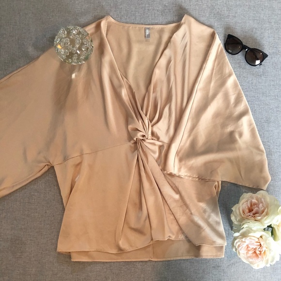 ASOS Curve Tops - ASOS Curve Champagne Twist Blouse